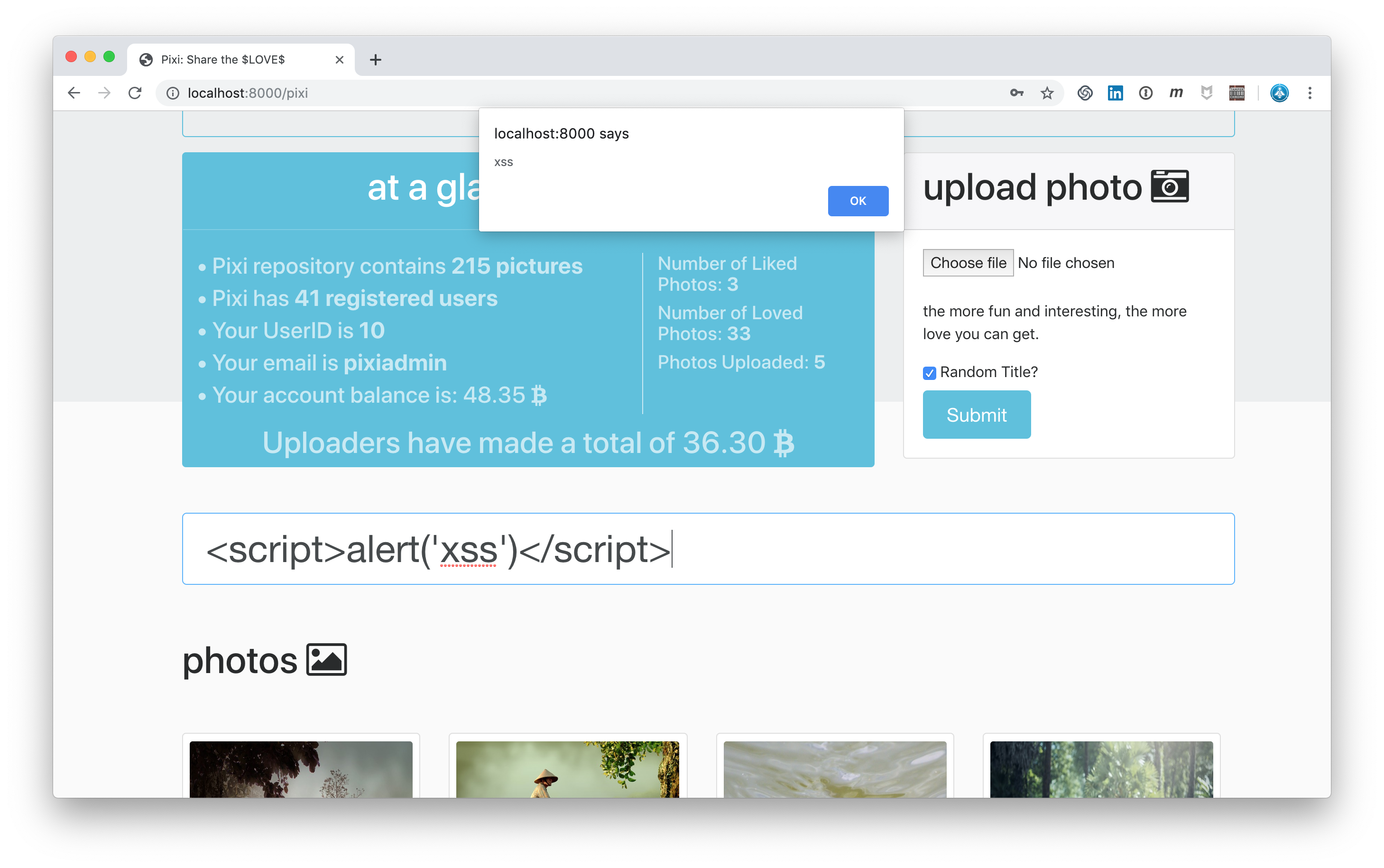 Cross Site Scripting in Search Field